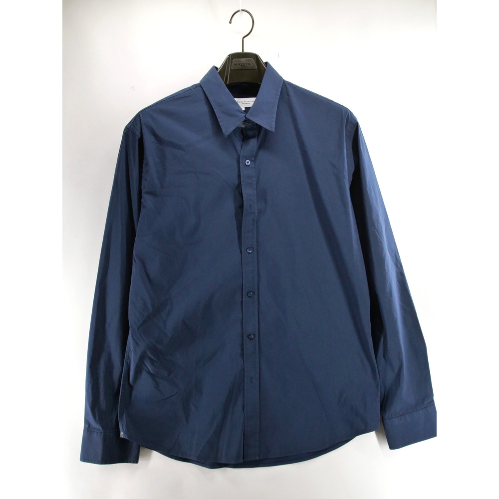 Teddy Stratford Shirt Mens 5 XL Dark Blue Cotton Blend Button Up Casual Zip